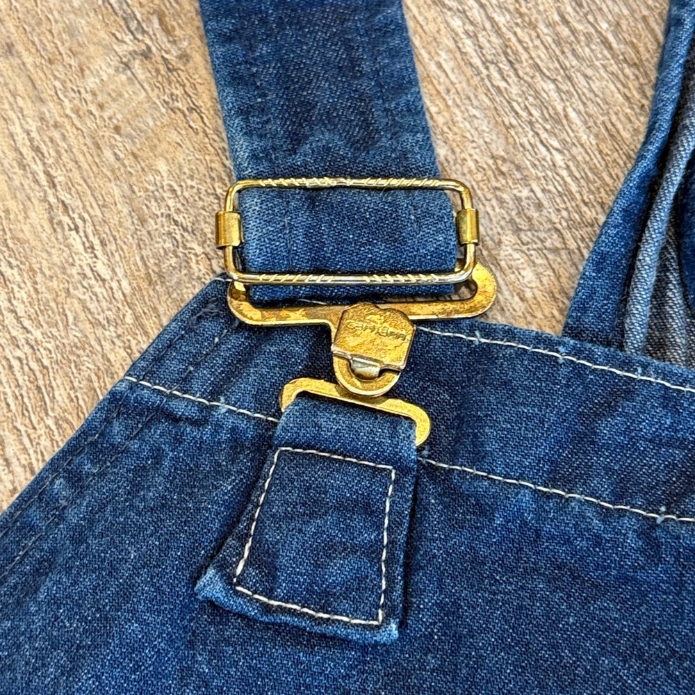 Vintage 90s Carhartt Blue Denim Cotton Bib Overalls Made in USA Y2K Size 48x30 - Picture 3 of 8